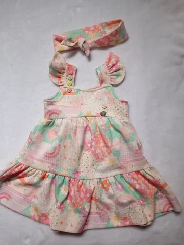 Vestido infantil Kiki Xodó + Sandália Molekinha