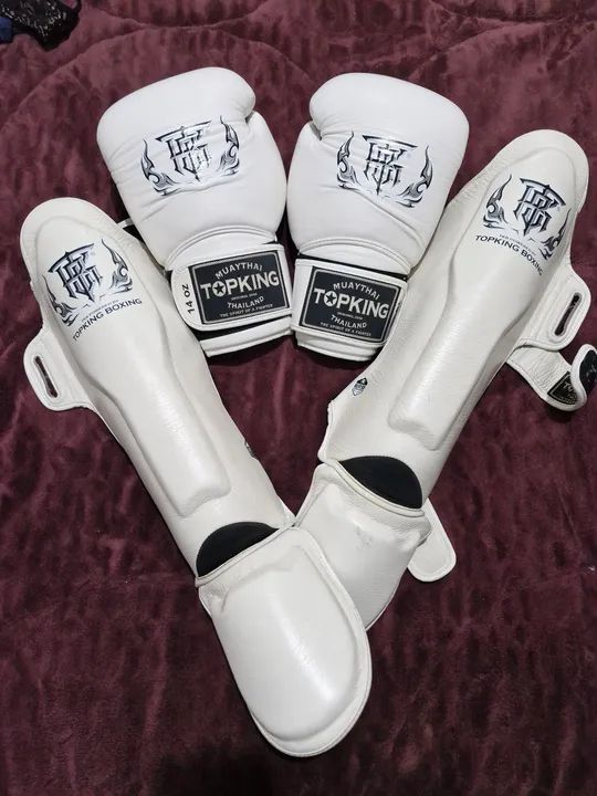 Luva e caneleira de muay thai top king