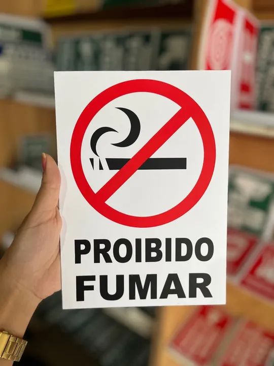 Placa Fotoluminescente de Sinalização - Proibido Fumar