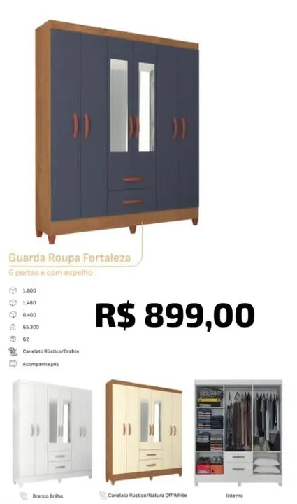 Guarda Roupa Fortaleza 6pt