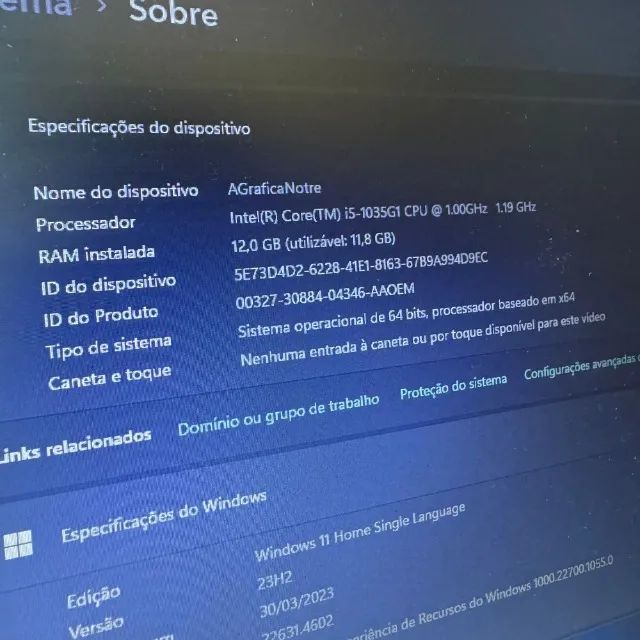  Lenovo i5 10th Geração 12GB Ram SSD 280GB Perfeito Estado Sem Marcas de Uso - Foto 5