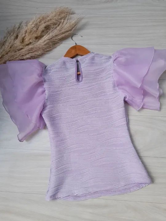 Blusa de malha, babado na manga<br> - Foto 2
