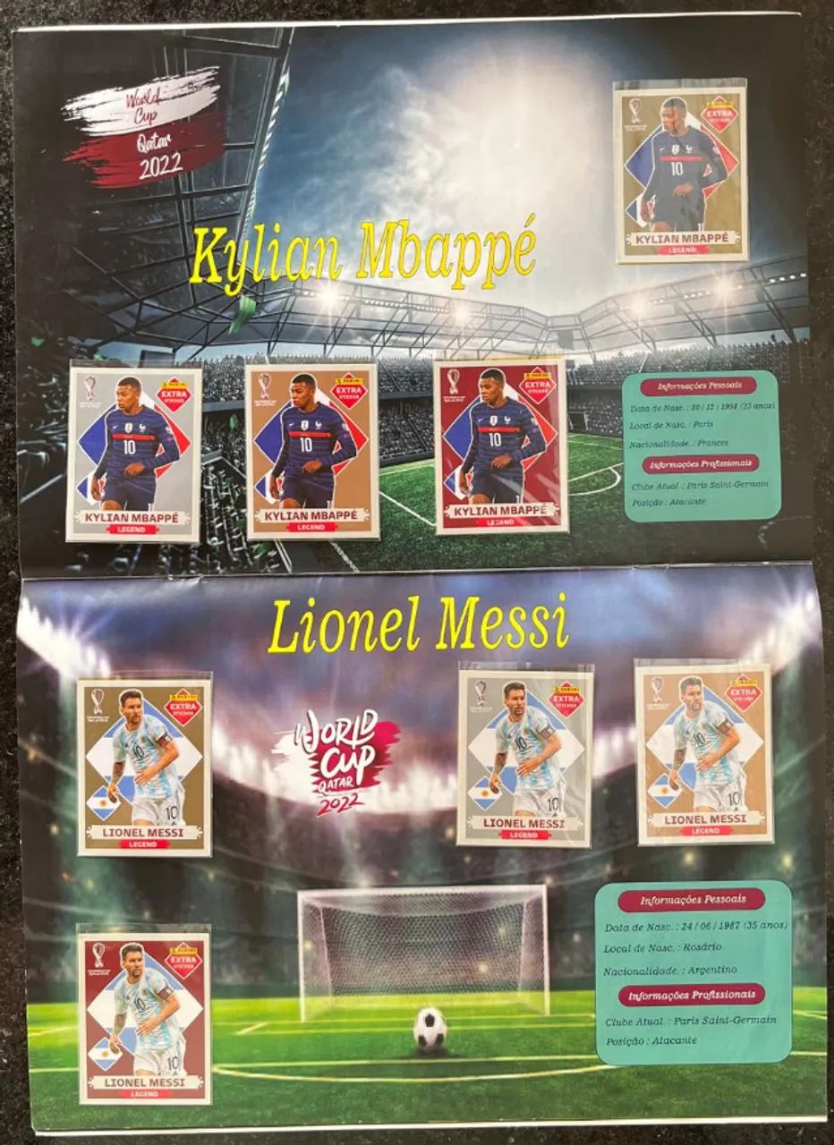 Coleção Completa Figurinhas Extra Copa 2022 - 80 Figurinhas Extras Sem Repetição Originais