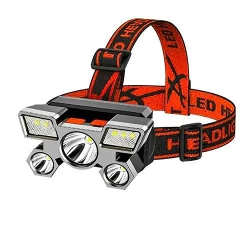 Lanterna Led Recarregável de Cabeça para Camping e Acampamentos