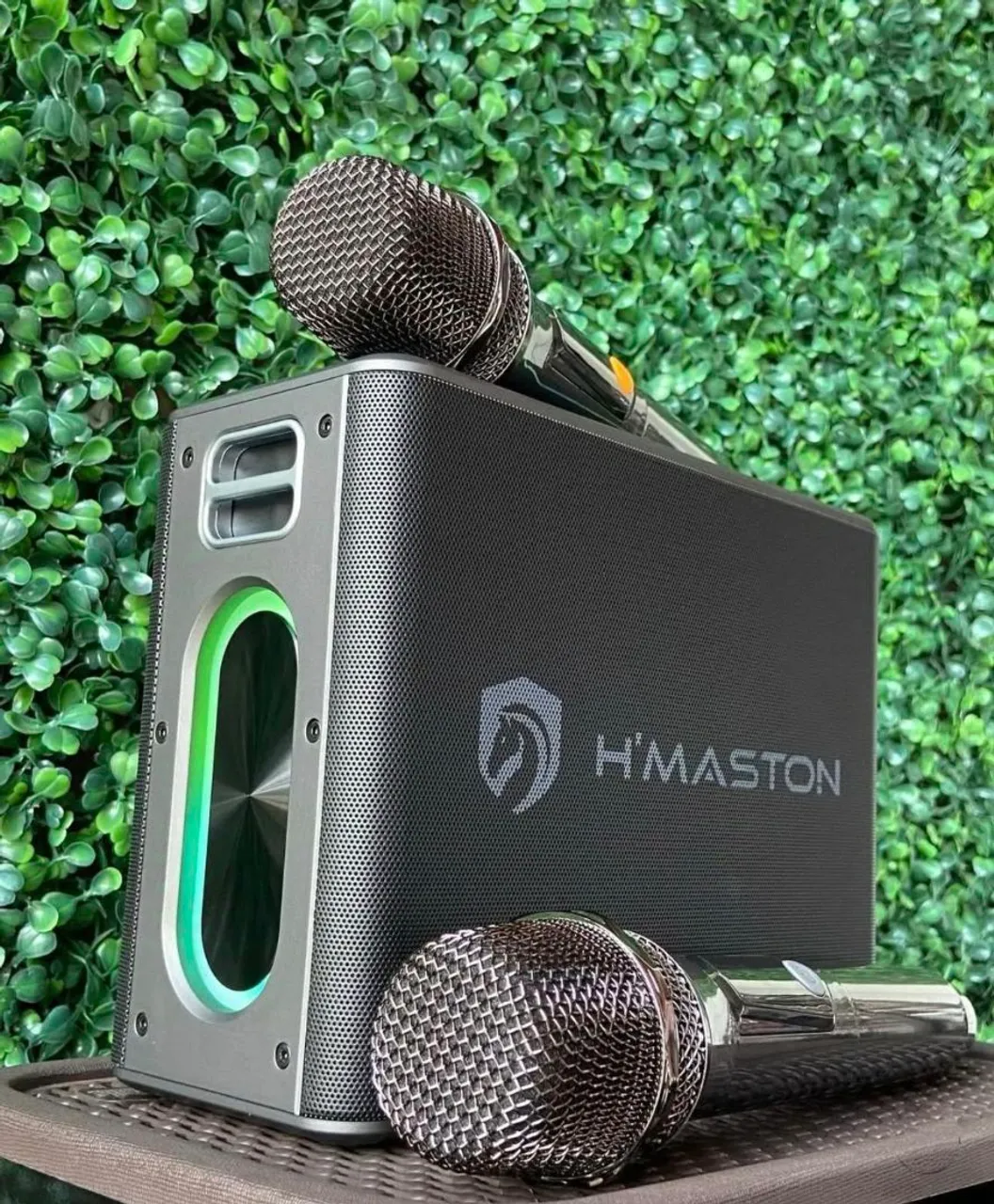 Caixa de Som H'Maston 120W com 2 Microfones