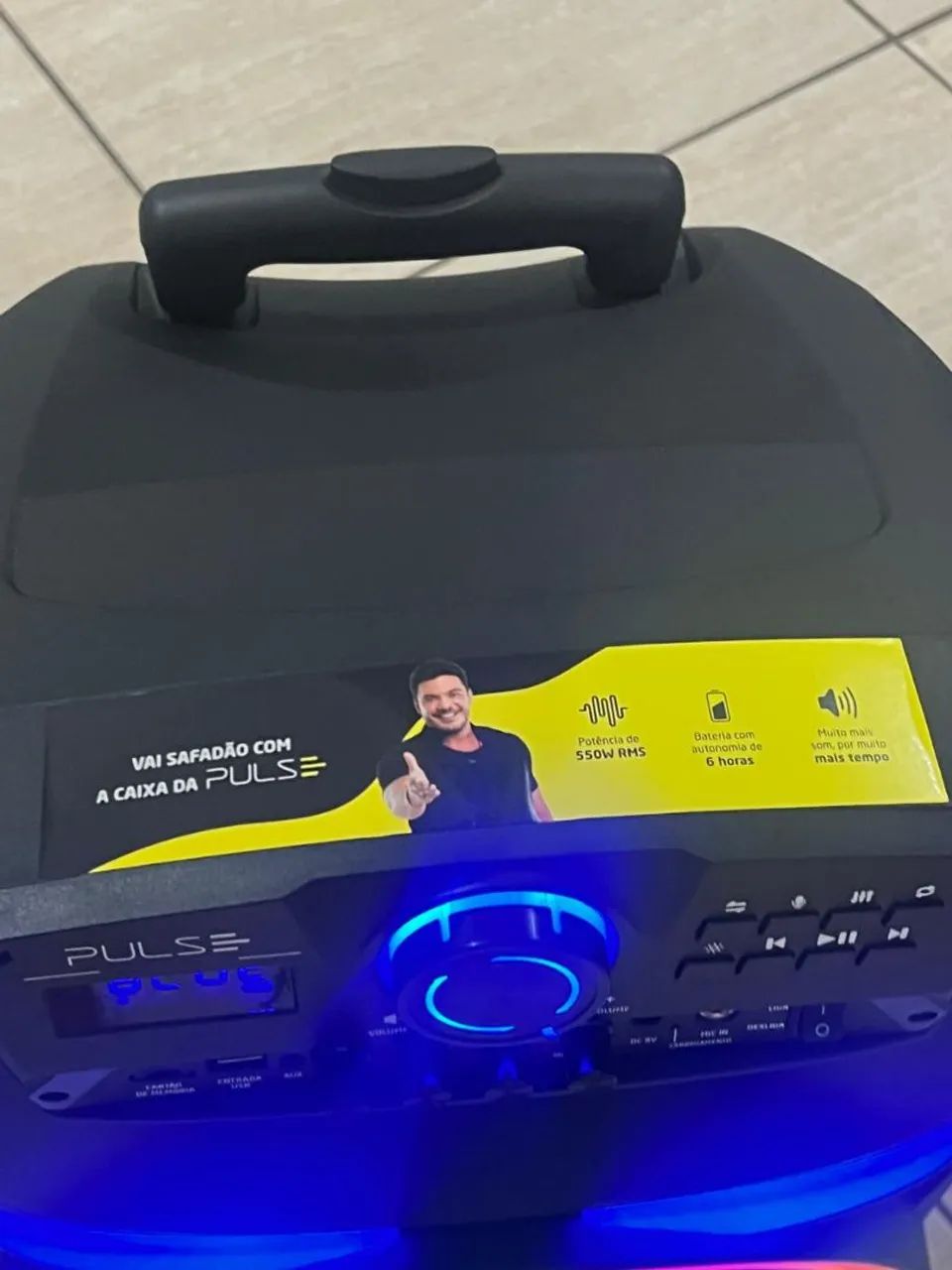 Caixa de Som Pulse Blue com Iluminação LED - Foto 4