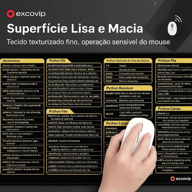 [Novo] Mouse Pad 800x300mm de Programação Python 800x300mm  Impressos, Base Anti - Foto 5