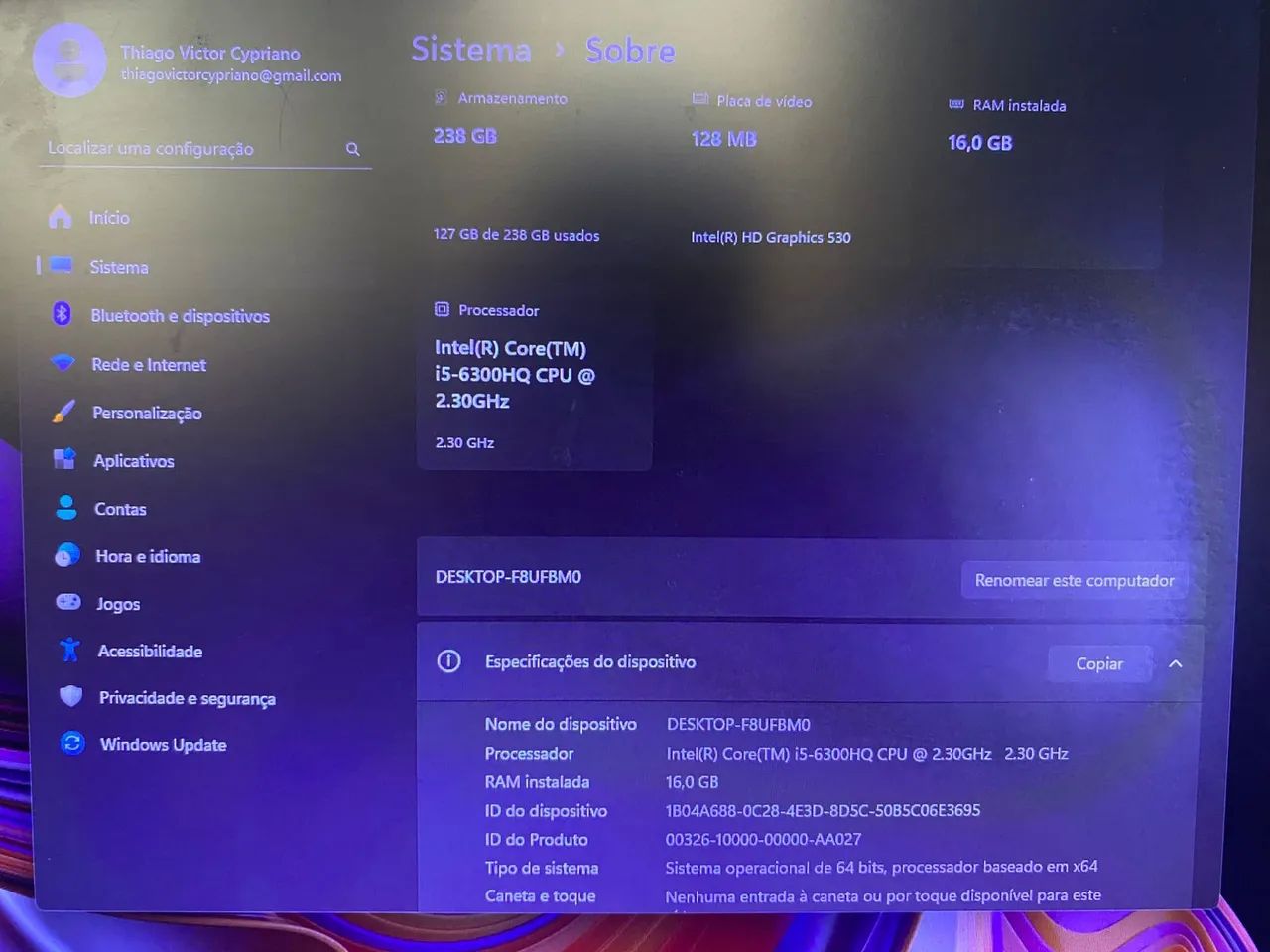 PC NOVO 16GB SSD64308011005441123