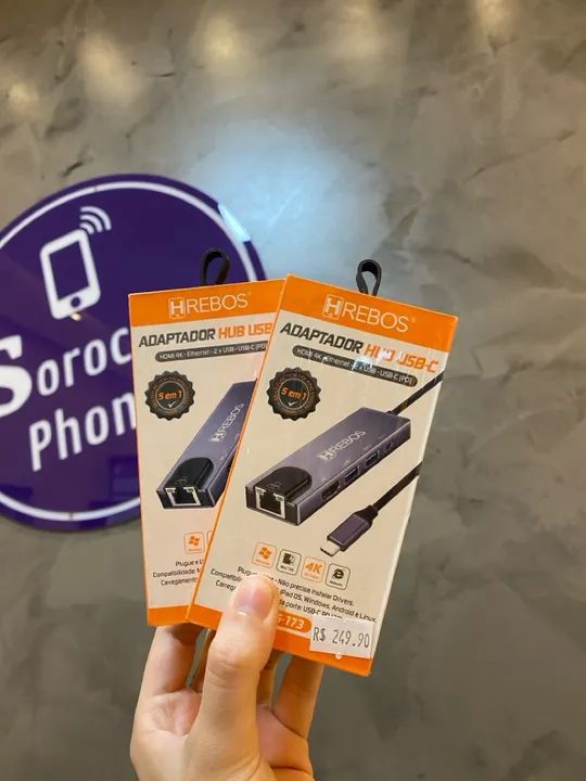 Hub USB-C 5 em 1 - HREBOS