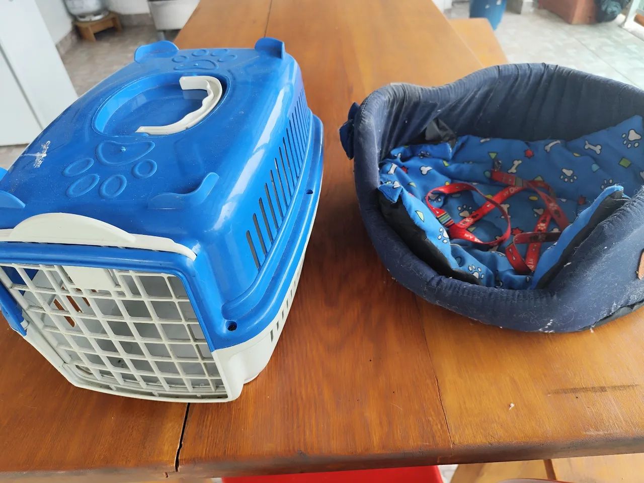 Caixa transportadora número 1 nova  e cama 