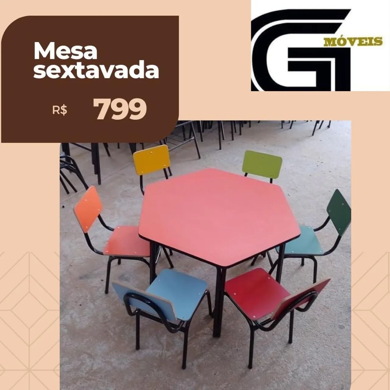 Conjunto Mesa e Cadeiras Coloridas Infantil - Foto 5
