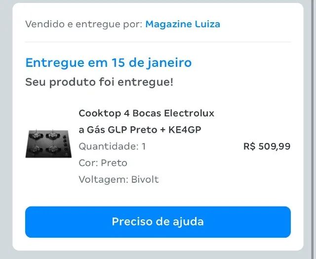 Cooktop 4 Bocas Electrolux a Gás GLP Preto