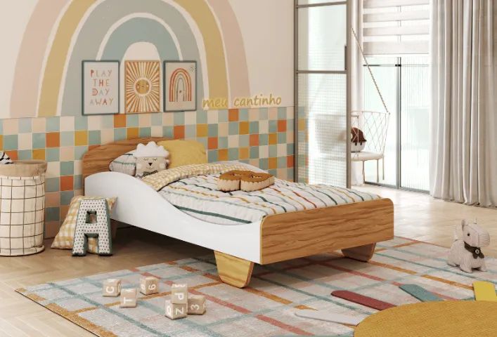 Cama Sol Infantil Tamanho Solteiro em MDF (Nova) - Foto 2