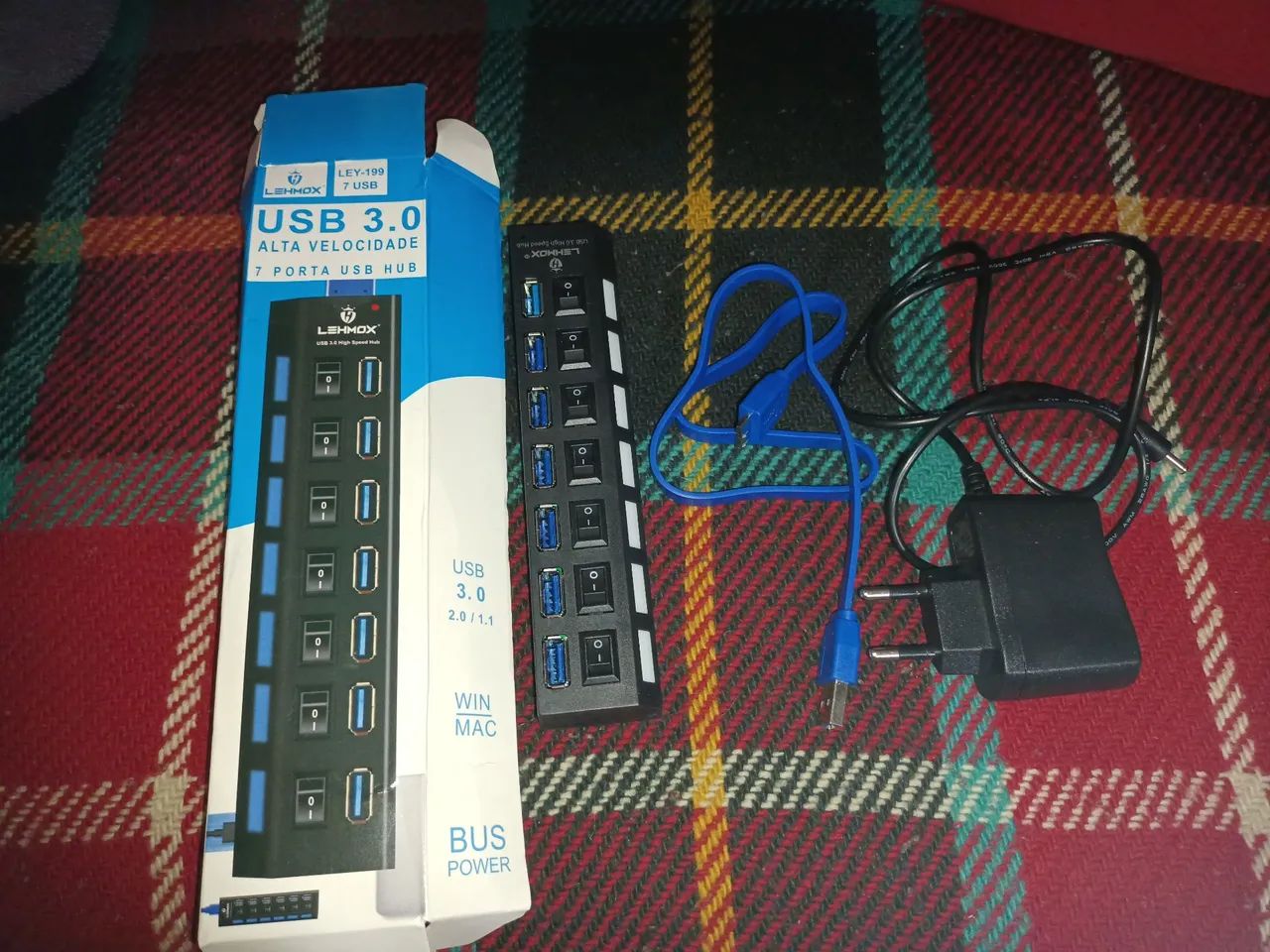 Hub USB 3.0 7 Portas Alta Velocidade novo - Foto 2