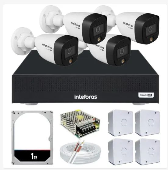 Kit 4 câmeras de segurança Intelbras 