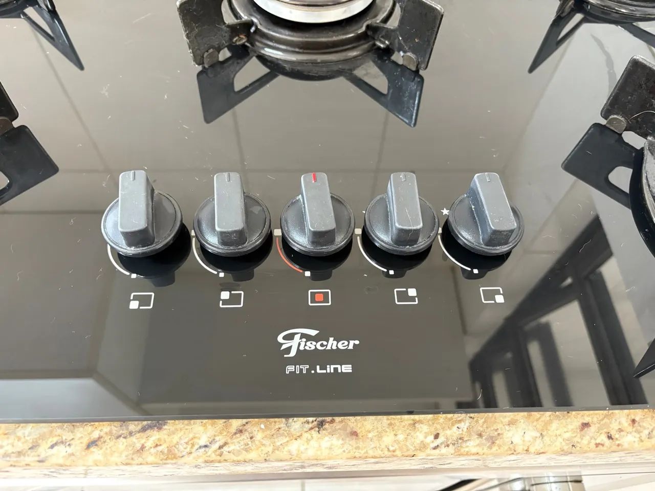 Cooktop a Gás Fischer 5 Bocas Fit Line Mesa Vidro Bivolt - Foto 4