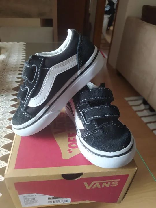 Tênis Vans old Skool,  Infantil Preto com Velcro - Tam 20 - Foto 2