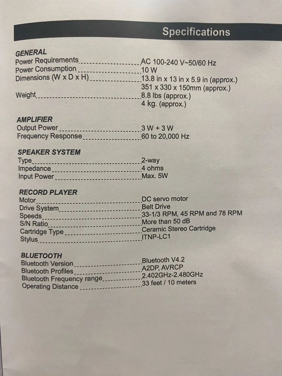 Victrola 3-in-1 Avery Bluetooth Record Player with 3 Speed Turntable64595542146562124