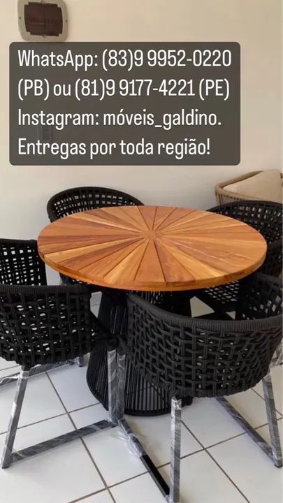 Mesa com 4 cadeiras - móveis para área externa e área gourmet  - Foto 5