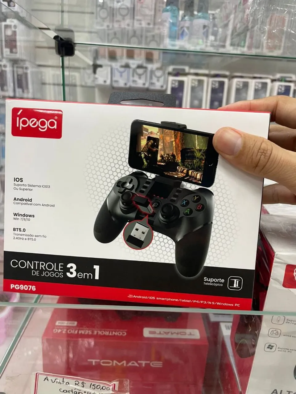 Controle Ipega 3 em 1 para Android/iOS/PC