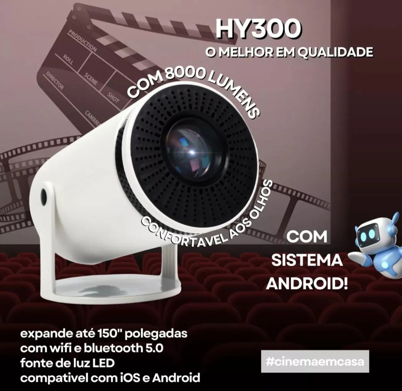 Projetor Portátil com Controle Remoto - Foto 4