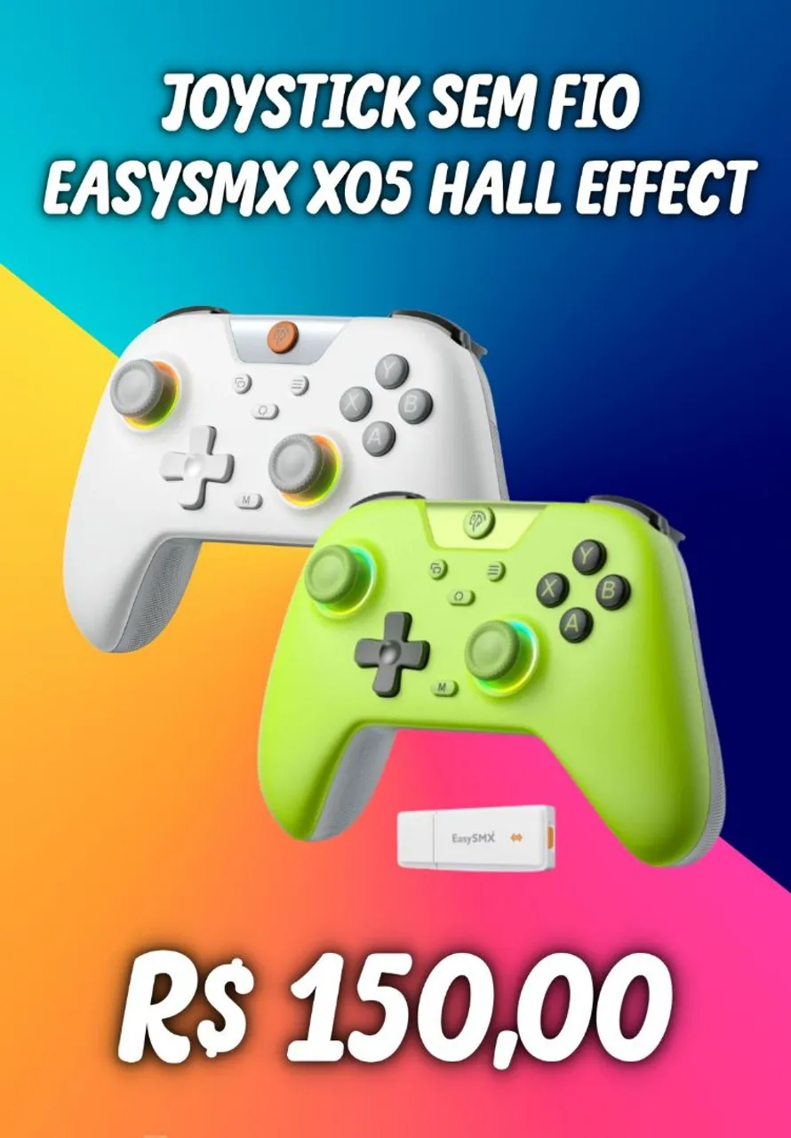 Joystick Sem Fio EasySMX X05 Hall Effect