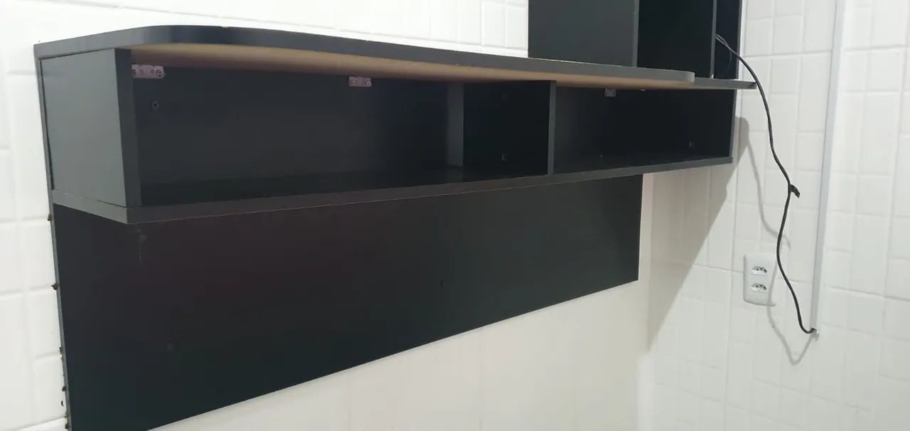 Escrivaninha rack suspenso com nicho 
