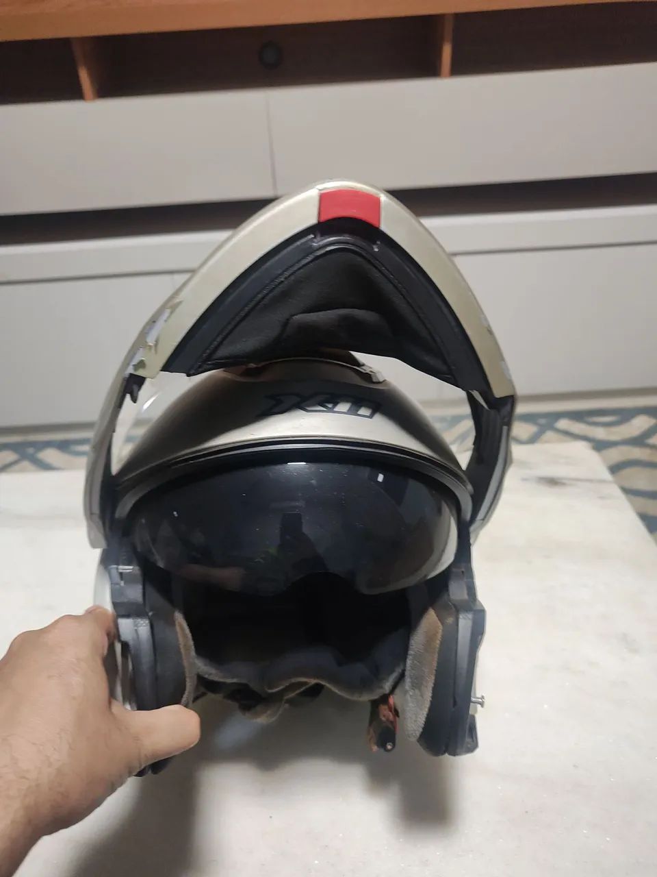 Capacete Escamoteável X11 Turner Prata - Foto 4