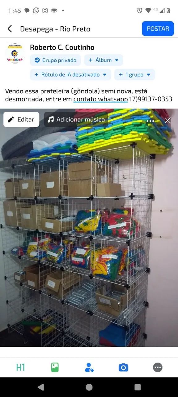 Prateleira (gôndola) semi nova