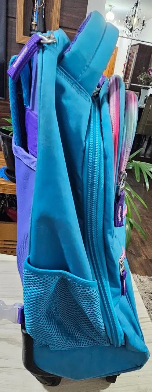 Mochila de rodinhas azul SESTINI - Foto 5