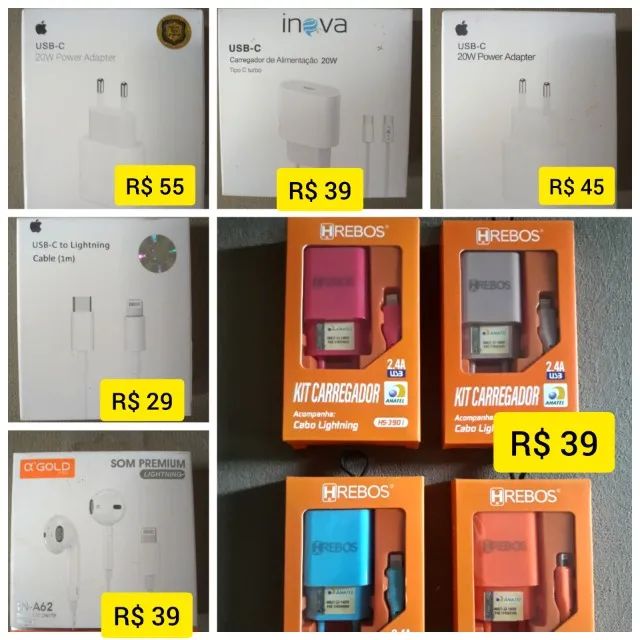 Carregador de iPhone vários modelos