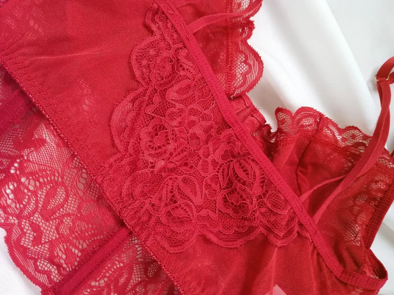 Corset Gio Renda com Detalhe em Jóia - Sexy, Confortável e Estiloso - R$69,90<br> - Foto 4