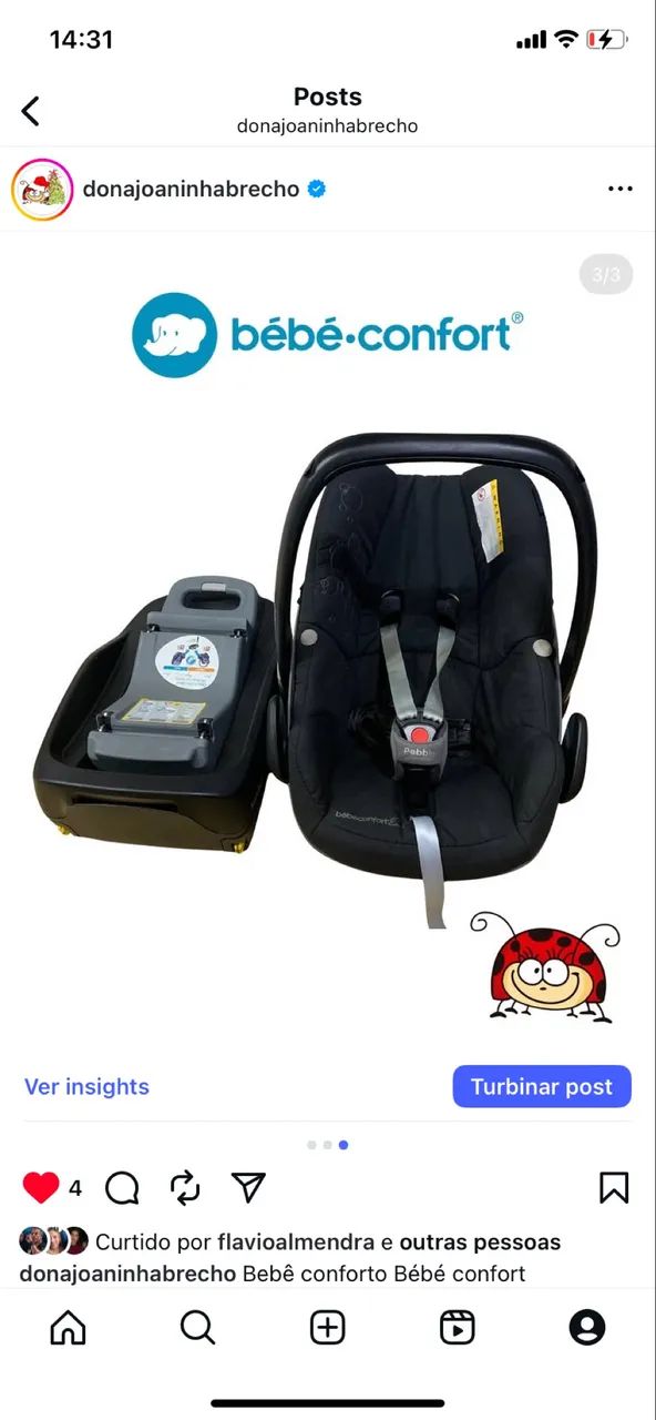 Bebê conforto+base para carro Maxi cosi - Foto 3