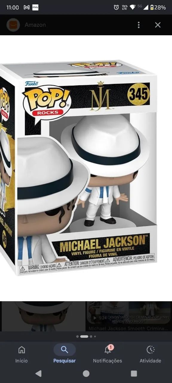 Funko pop Smooth criminal Michael Jackson - boneco 