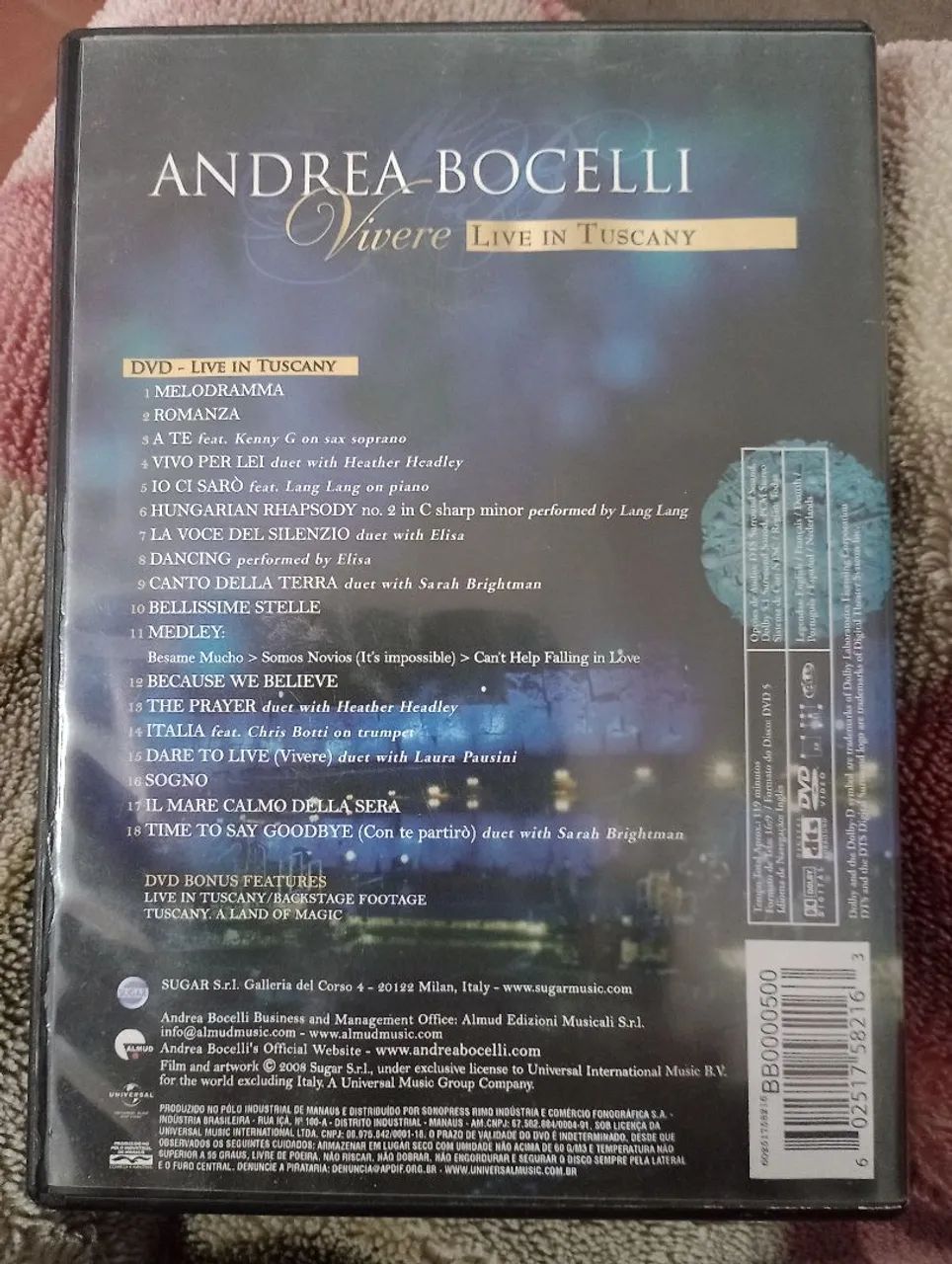 DVD Andréa Bocelli - Vivere live in tuscany - Foto 2