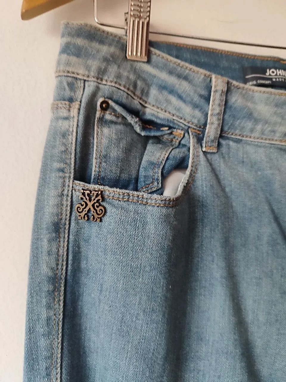 Calça jeans John John flare feminina 