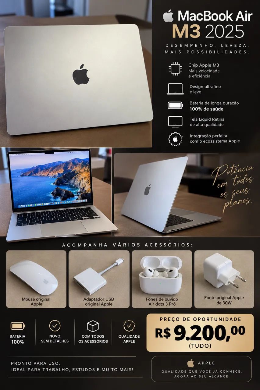 MacBook Pro air m3 2025 OPORTUNIDADE