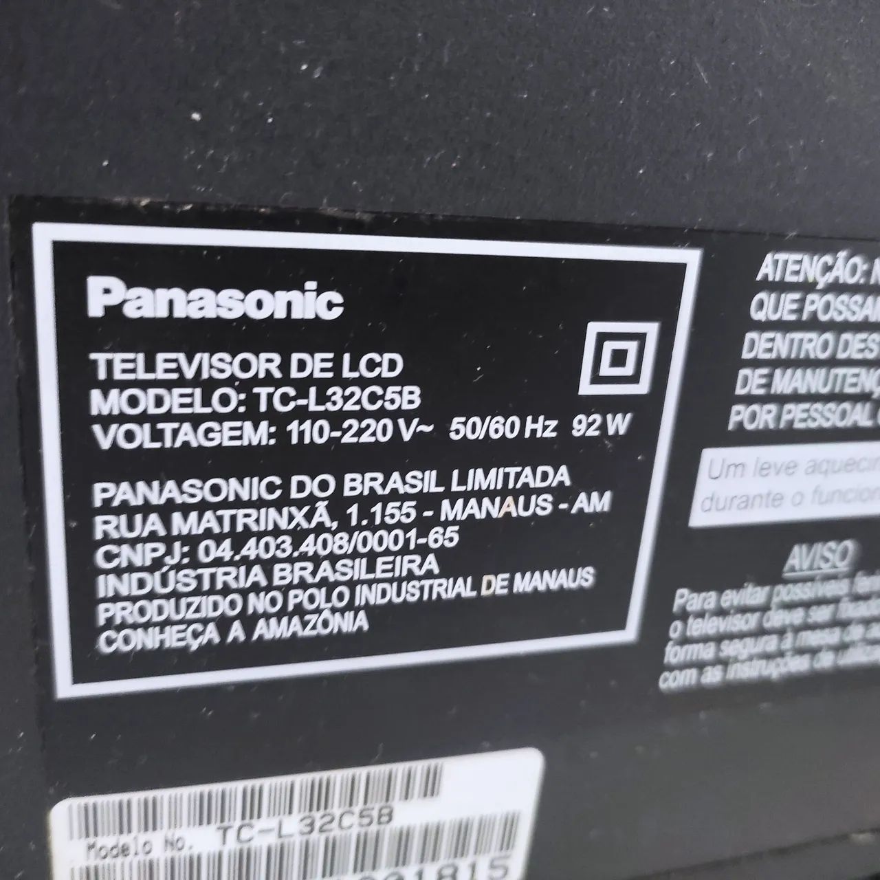 Televisão Panasonic TC-L32C5B com defeito - Foto 5