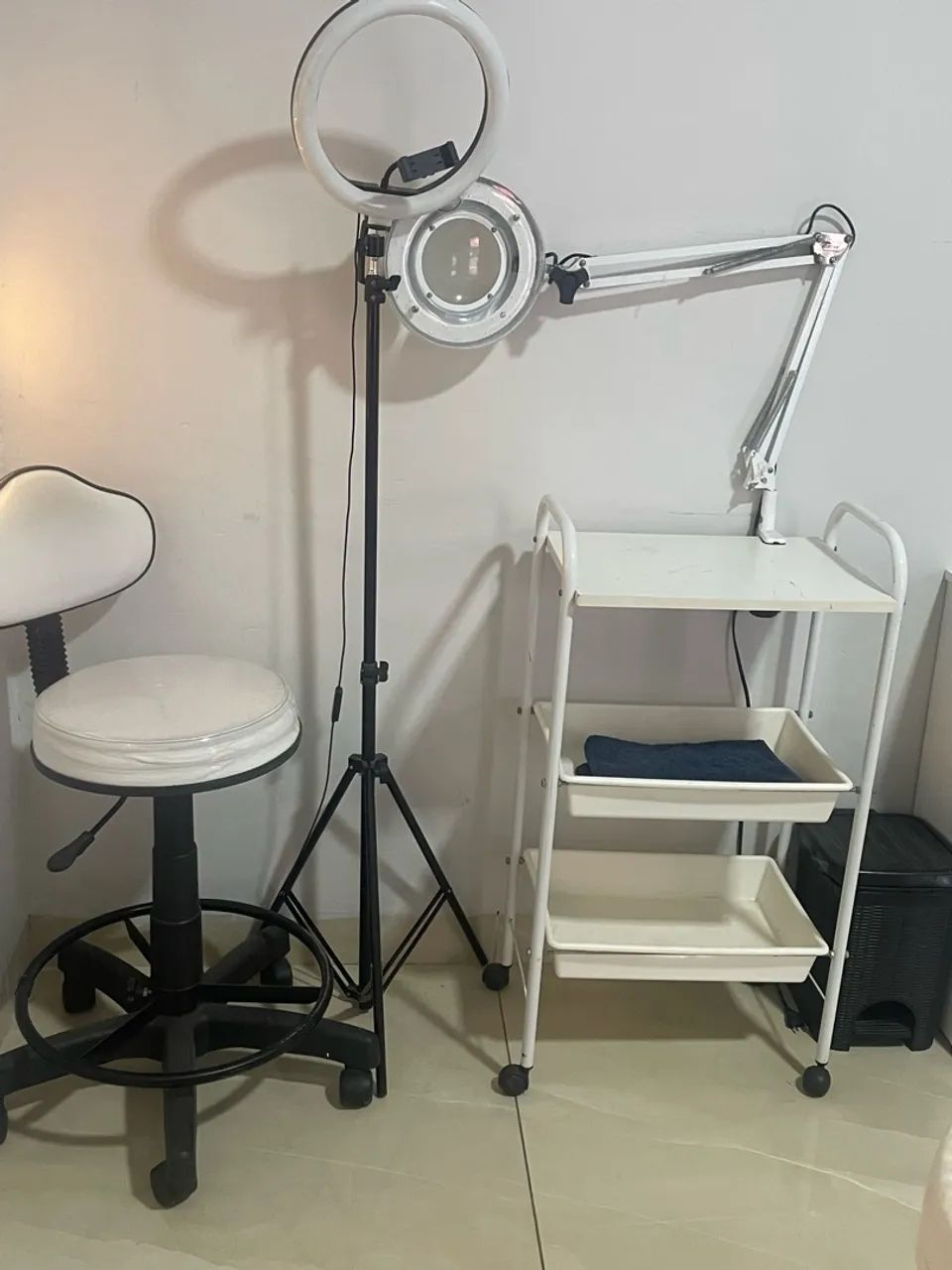 Mocho, carrinho auxiliar lupa ring light  - Foto 2