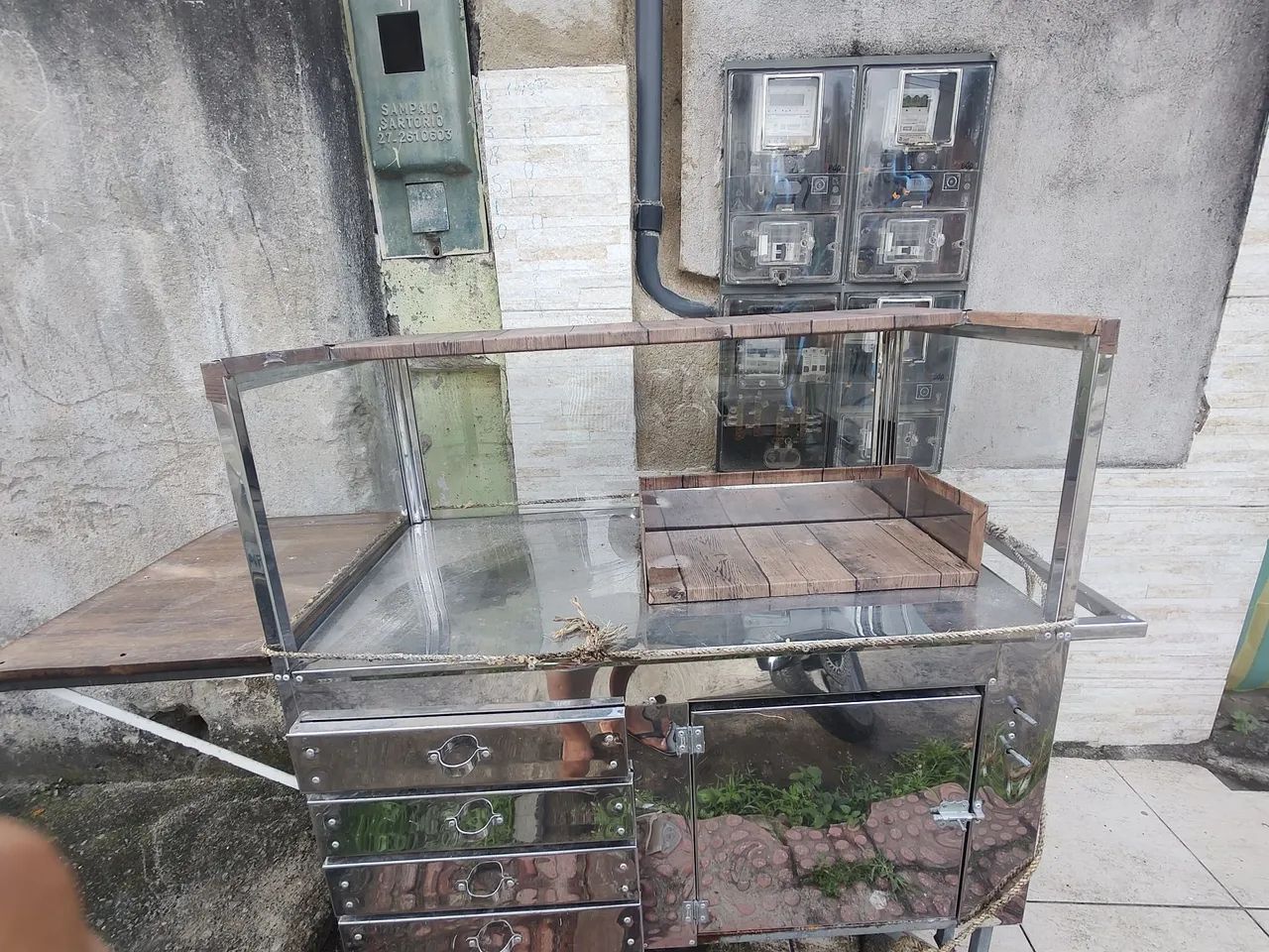 Carrinho  com 2 boca de fogão 