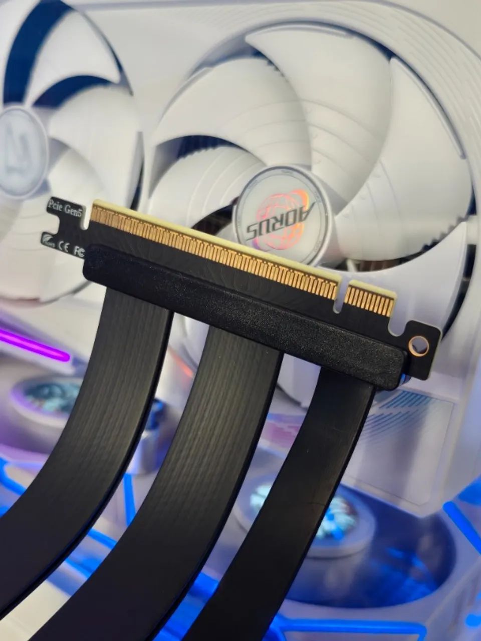 Cabo Riser PCIe 5.0 x16 ADT-Link - 20cm | 90° | Preto | Gen5 - Foto 2