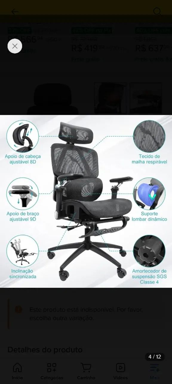 Cadeira gamer/escritório  - Foto 5