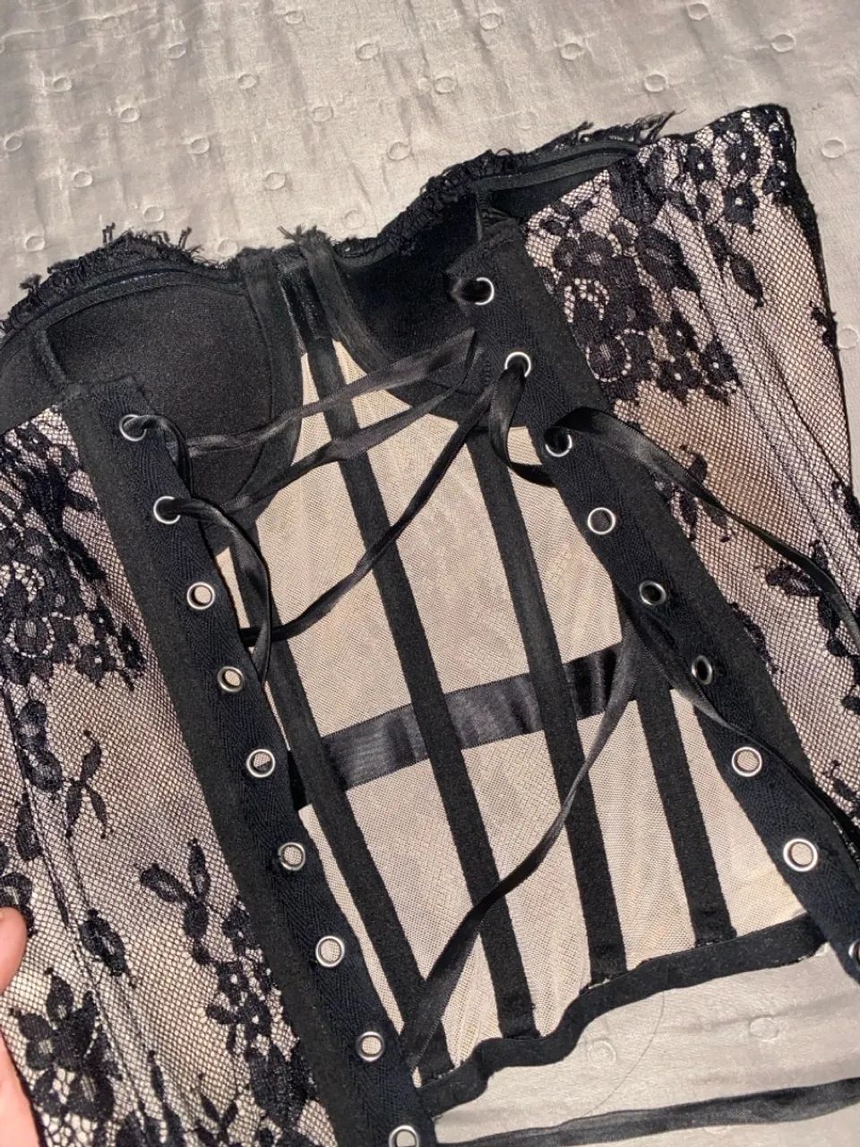 CORSET PRETO DE RENDA - Foto 2
