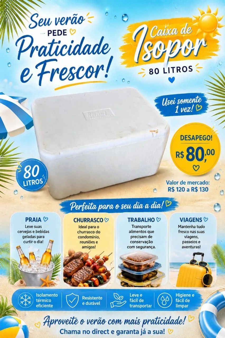 Vendo caixa de Isopor 80 litros  - Foto 3