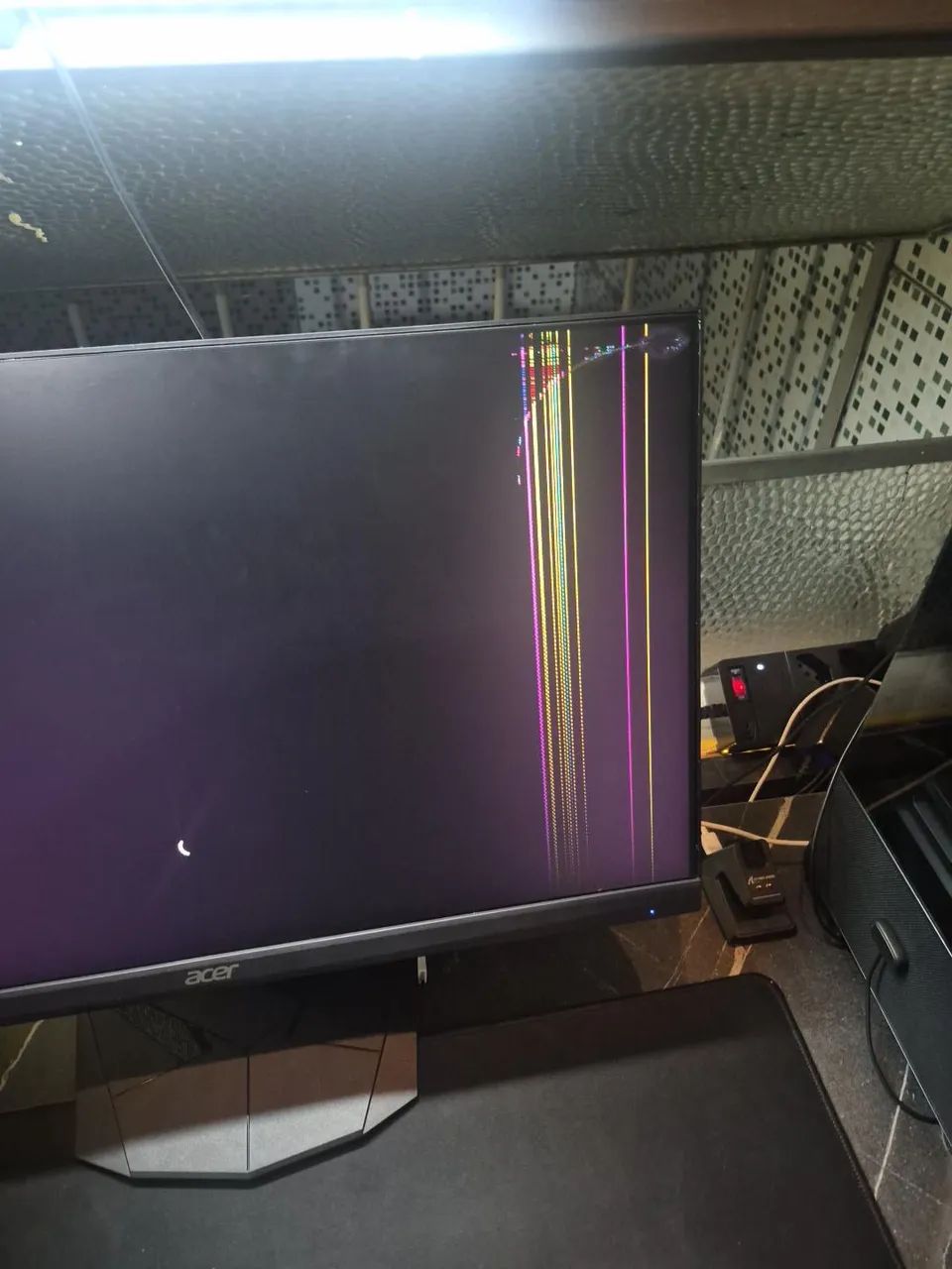 Monitor acer nitro trincado com defeito 