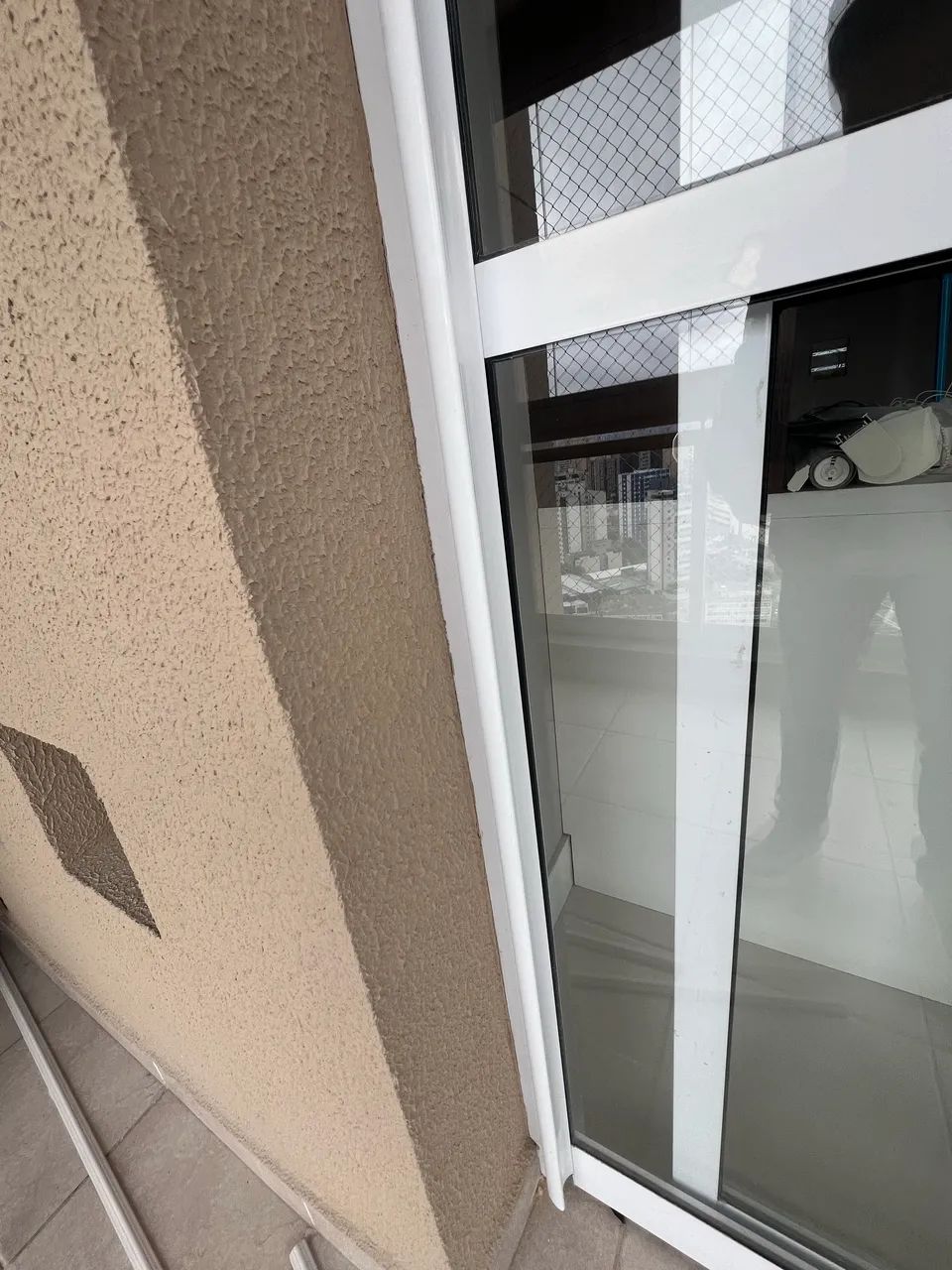 Porta de Correr 2 Folhas Alumínio Branco com Vidro Transparente 2,14x1,60m
