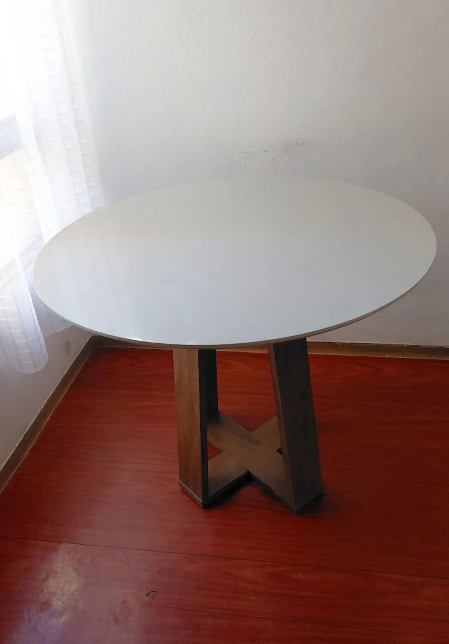 Mesa Redonda Dobuê Athenas Cedro / Off White - Foto 2
