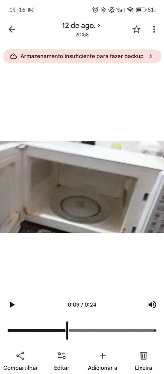 Microondas usado -funciona bem,mas descascou a tinta por dentro - Foto 2