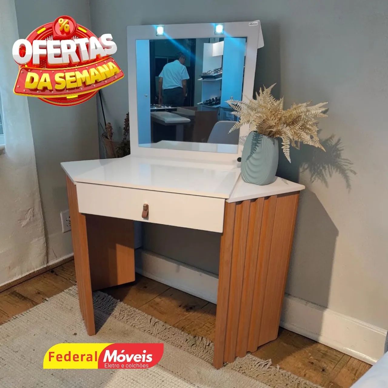 Penteadeira de Canto com LED Lançamento - Temos Crediário 