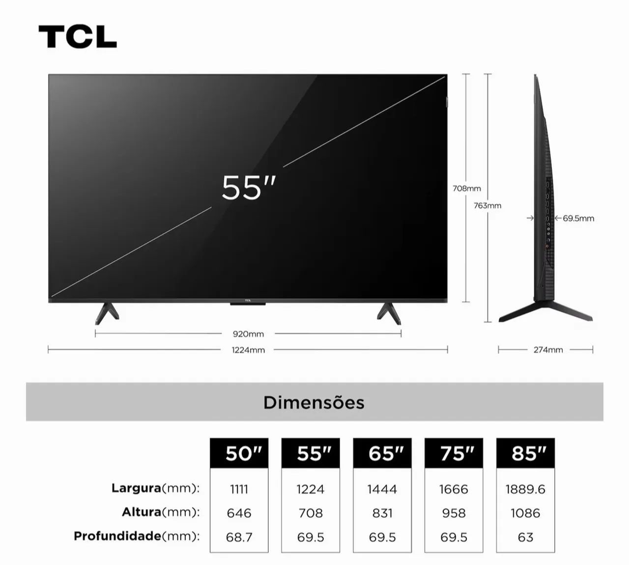 Smart tv 55 polegadas TCL 4k - Foto 2